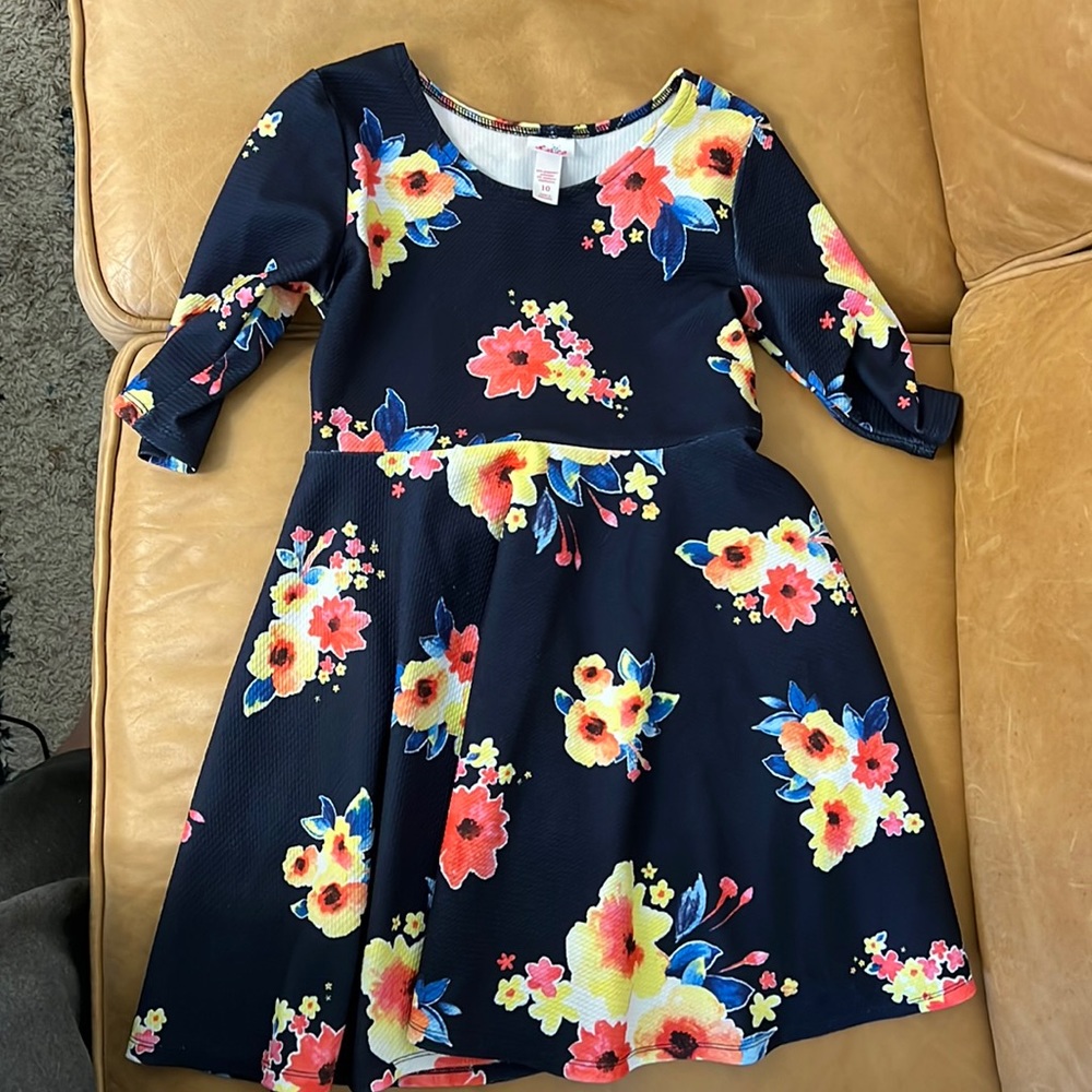 Justice navy and floral dress size 10